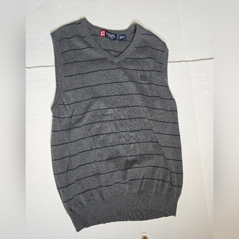 Chaps Striped Knit Sweater Vest